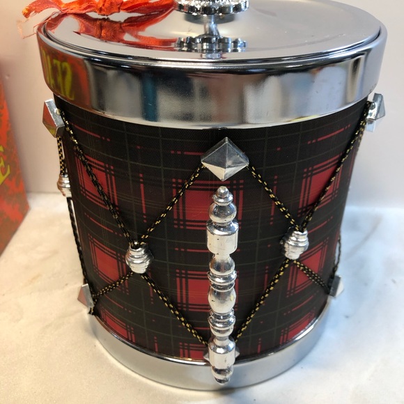 Vintage Tartan Ice Bucket with Lid,  Hong Kong Drum style With Original Box - Picture 9 of 16